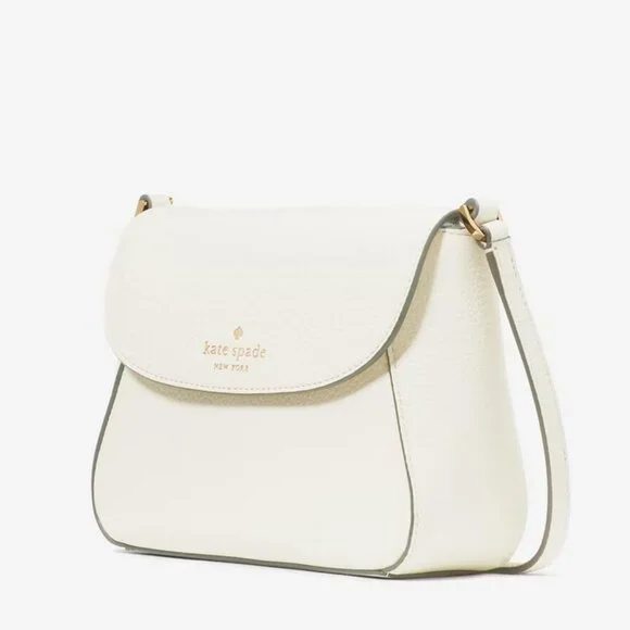 NEW Kate Spade Monica Small Flap Crossbody Bag Meringue Leather Purse KF364